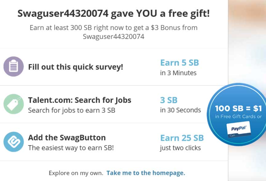 swagbucks sign up offers