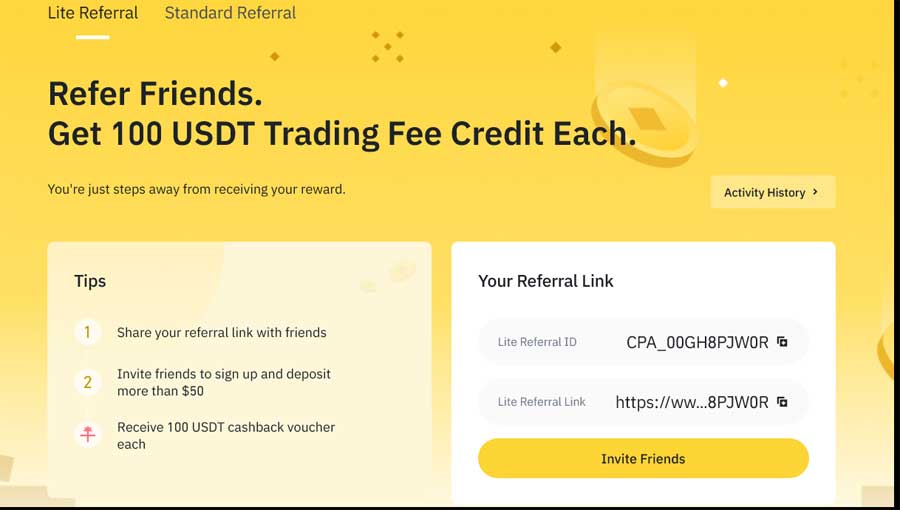 binance referral code pay forward