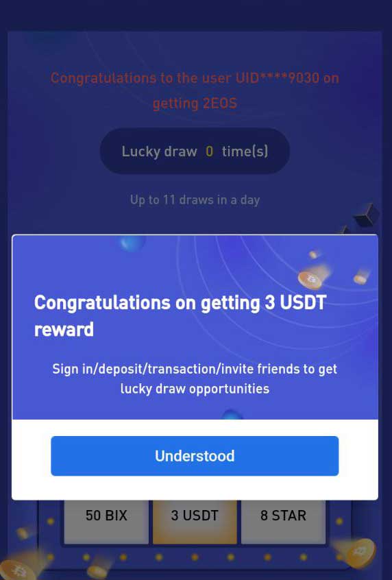 bibox reward i won