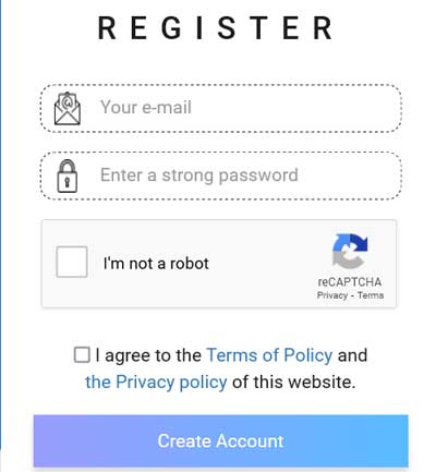 sign-up form