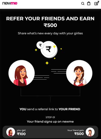 newme refer and earn